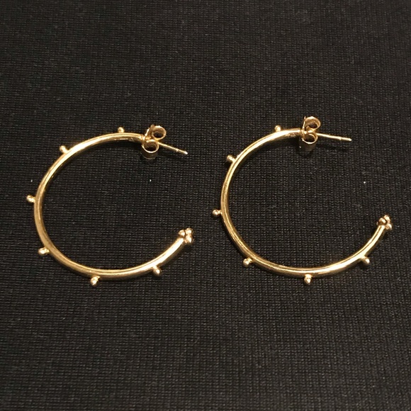18k Gold Medium Hoop Earrings by Temple St Clair - Picture 4 of 8